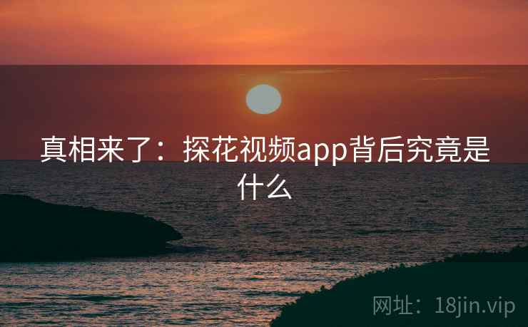 真相来了：探花视频app背后究竟是什么